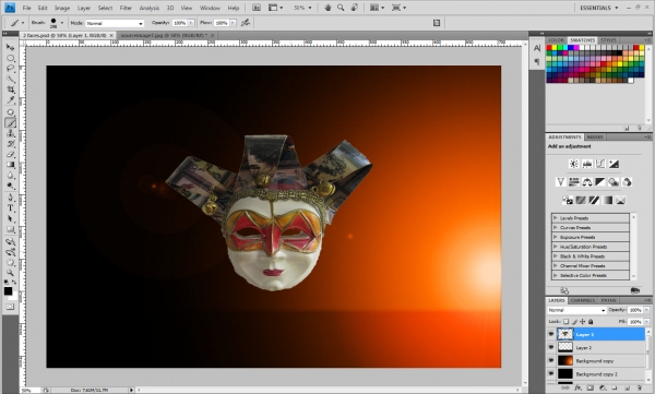 Creation of Spider venice mask: Step 3